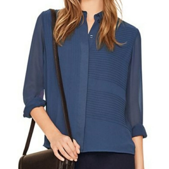 Tory Burch Tops - NWT Tory Burch Harbor 419 Silk Blouse Blue 4